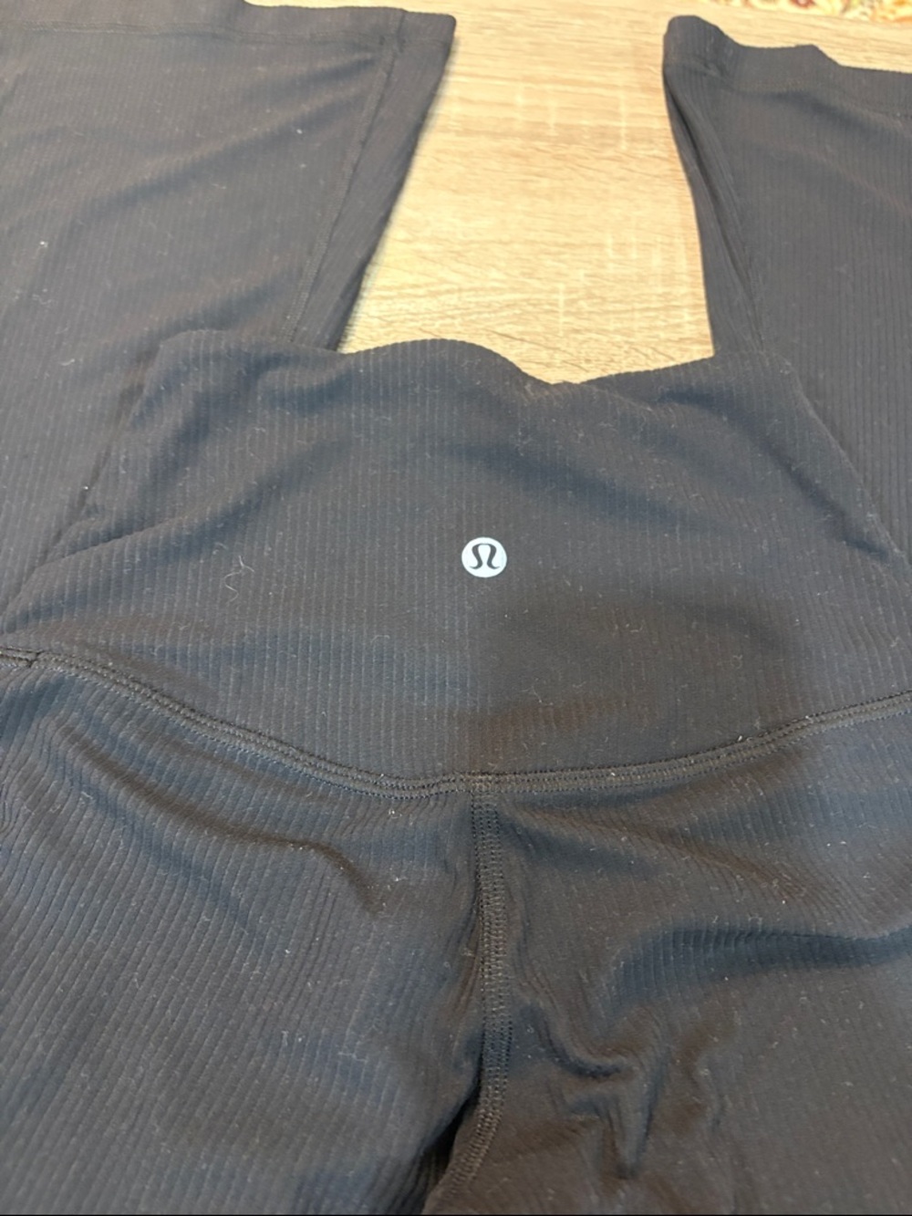 lululemon athletica Black Ribbed Flare Leggings - Picture 2 of 5